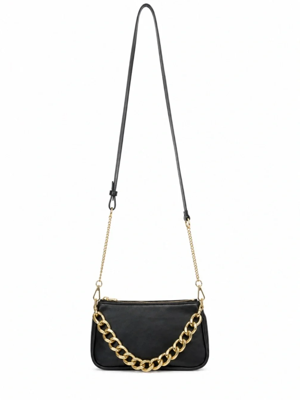 Fashion Nova Black Crossbody Bag With Chain - Picture 2 of 2